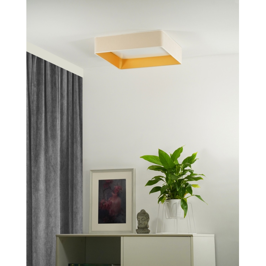 Brilagi - Plafón LED regulable VELVET SQUARE LED/24W/230V 3000/4000/6500K + mando a distancia cremoso