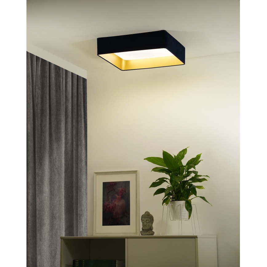 Brilagi - Plafón LED regulable VELVET SQUARE SMART LED/36W/230V 2700-6500K Wi-Fi Tuya + mando a distancia azul oscuro