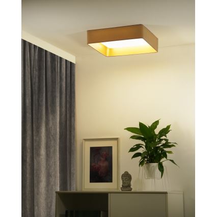 Brilagi - Plafón LED regulable VELVET SQUARE SMART LED/36W/230V 2700-6500K Wi-Fi Tuya + mando a distancia beige