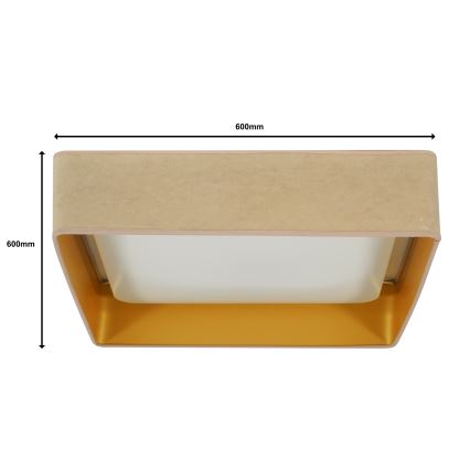 Brilagi - Plafón LED regulable VELVET SQUARE SMART LED/36W/230V 2700-6500K Wi-Fi Tuya + mando a distancia beige