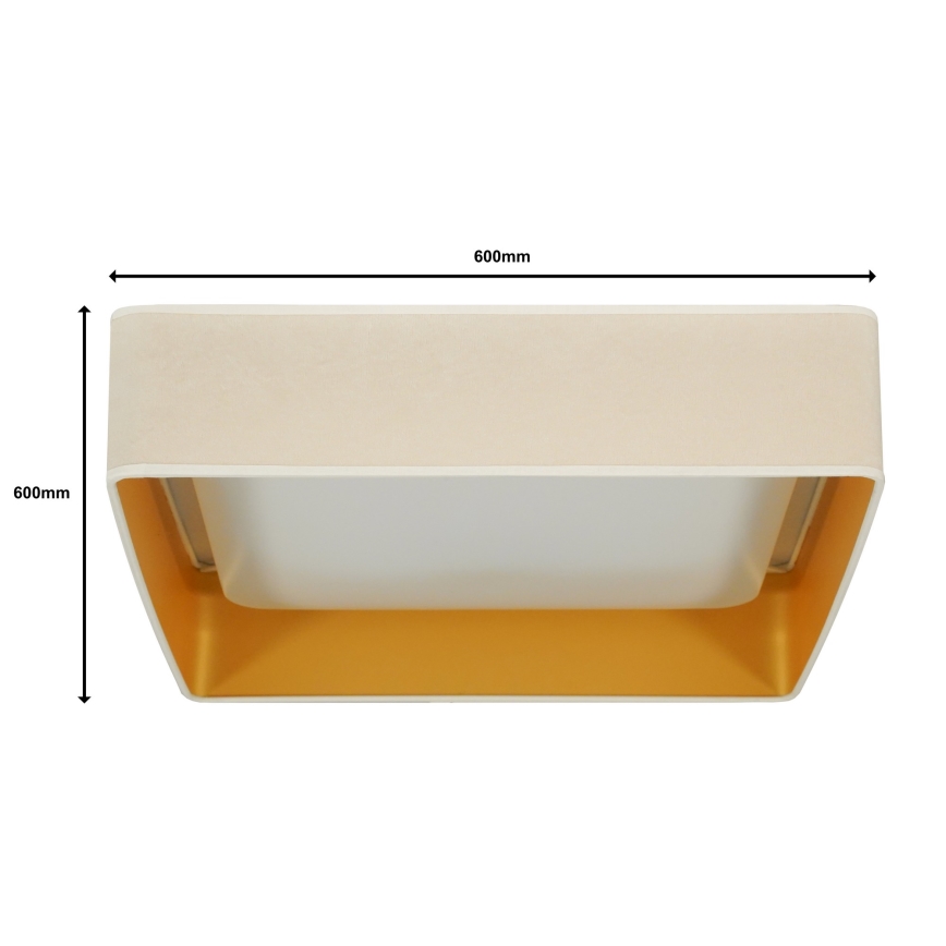 Brilagi - Plafón LED regulable VELVET SQUARE SMART LED/36W/230V 2700-6500K Wi-Fi Tuya + mando a distancia cremoso