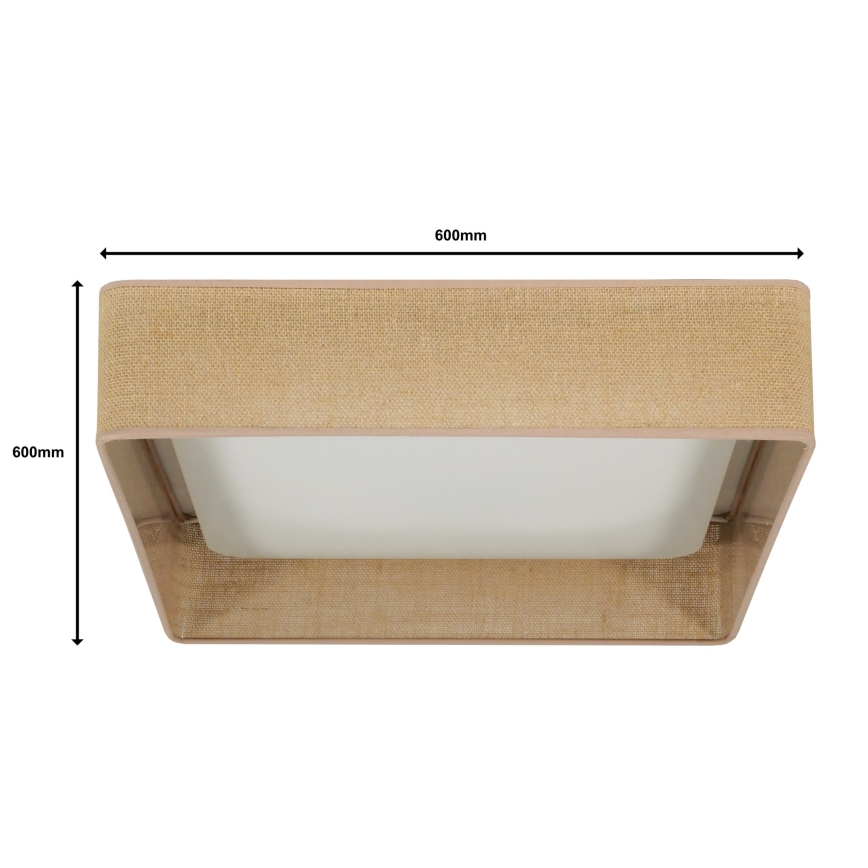 Brilagi - Plafón LED regulable VELVET SQUARE SMART LED/36W/230V 2700-6500K Wi-Fi Tuya + mando a distancia marrón