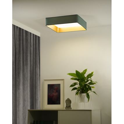 Brilagi - Plafón LED regulable VELVET SQUARE SMART LED/36W/230V 2700-6500K Wi-Fi Tuya + mando a distancia menta