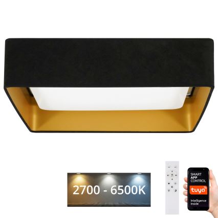 Brilagi - Plafón LED regulable VELVET SQUARE SMART LED/36W/230V 2700-6500K Wi-Fi Tuya + mando a distancia negro