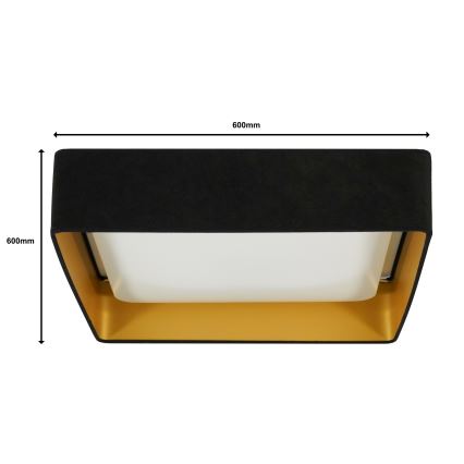 Brilagi - Plafón LED regulable VELVET SQUARE SMART LED/36W/230V 2700-6500K Wi-Fi Tuya + mando a distancia negro