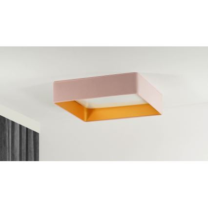 Brilagi - Plafón LED regulable VELVET SQUARE SMART LED/36W/230V 2700-6500K Wi-Fi Tuya + mando a distancia rosa