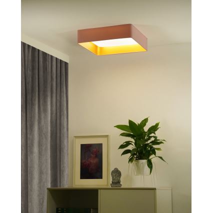 Brilagi - Plafón LED regulable VELVET SQUARE SMART LED/36W/230V 2700-6500K Wi-Fi Tuya + mando a distancia rosa