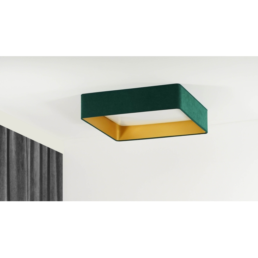 Brilagi - Plafón LED regulable VELVET SQUARE SMART LED/36W/230V 2700-6500K Wi-Fi Tuya + mando a distancia verde