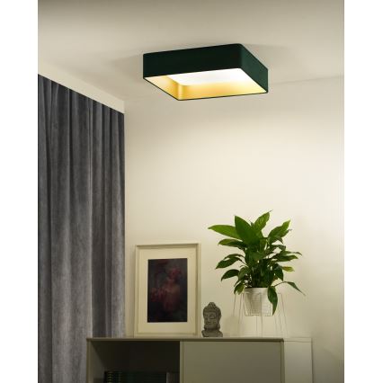 Brilagi - Plafón LED regulable VELVET SQUARE SMART LED/36W/230V 2700-6500K Wi-Fi Tuya + mando a distancia verde