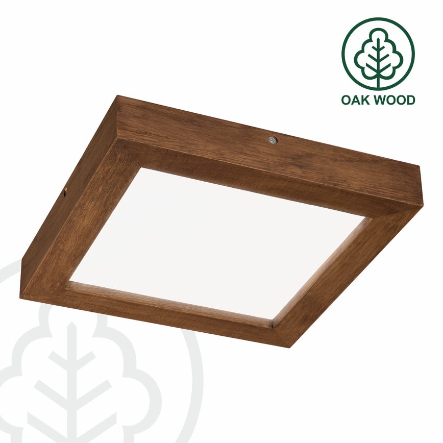 Brilagi - Luz de techo LED regulable para baño WOODY FRAME LED/24W/230V roble cereza 30x30 cm 3000-6000K IP44 + control remoto