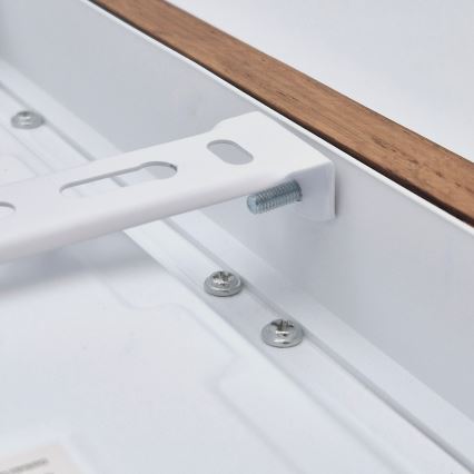 Brilagi - Luz de techo LED regulable para baño WOODY FRAME LED/24W/230V roble cereza 30x30 cm 3000-6000K IP44 + control remoto