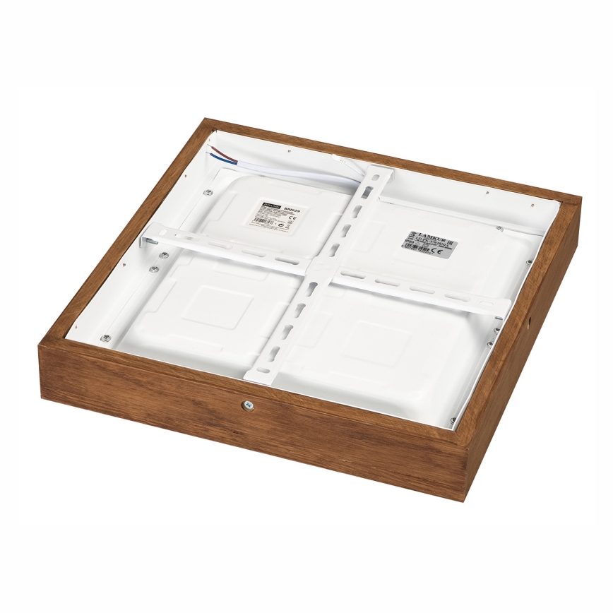 Brilagi - Luz de techo LED regulable para baño WOODY FRAME LED/24W/230V roble cereza 30x30 cm 3000-6000K IP44 + control remoto