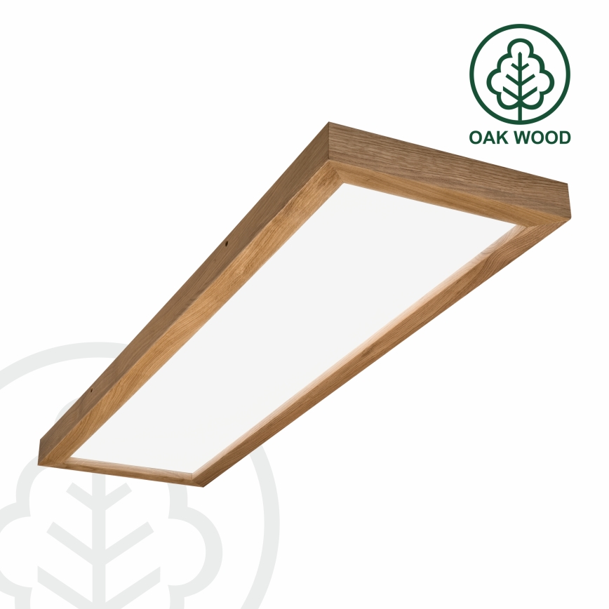 Brilagi - Luz de techo LED regulable para baño WOODY FRAME LED/50W/230V roble 120x30 cm 3000-6000K IP44 + control remoto