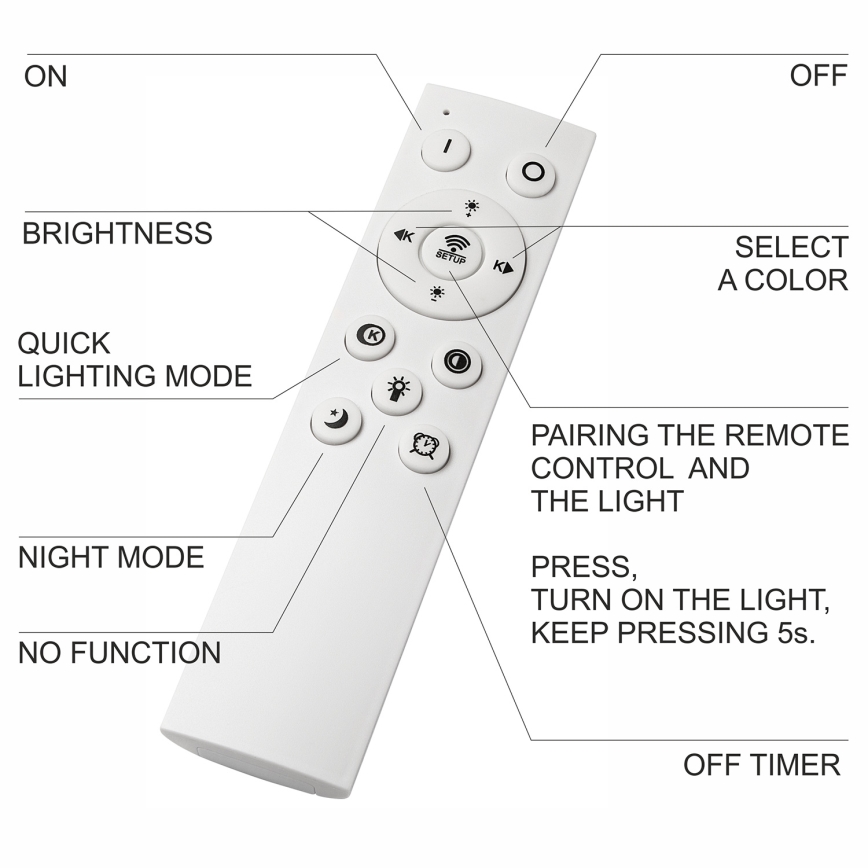 Brilagi - Luz de techo LED regulable para baño WOODY FRAME LED/50W/230V roble 120x30 cm 3000-6000K IP44 + control remoto