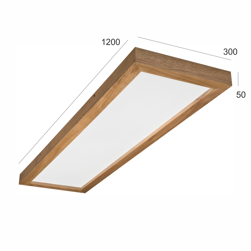 Brilagi - Luz de techo LED regulable para baño WOODY FRAME LED/50W/230V roble 120x30 cm 3000-6000K IP44 + control remoto