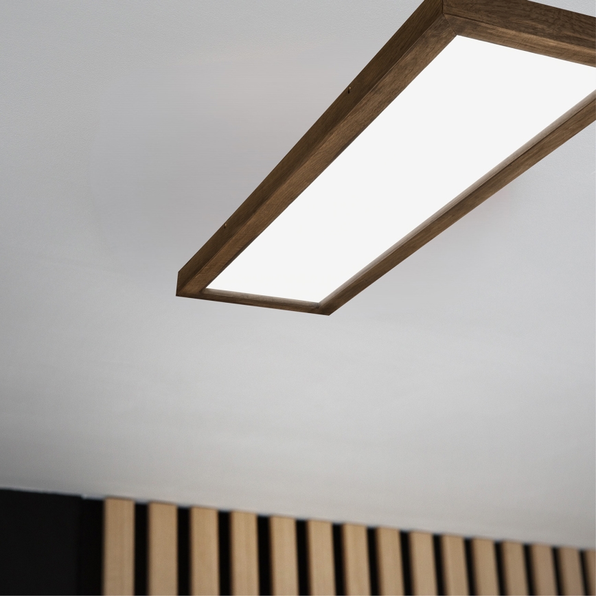 Brilagi - Luz de techo LED regulable para baño WOODY FRAME LED/50W/230V roble 120x30 cm 3000-6000K IP44 + control remoto
