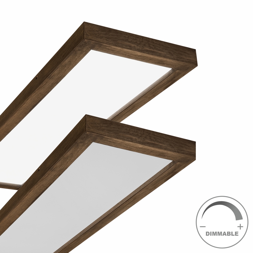 Brilagi - Luz de techo LED regulable para baño WOODY FRAME LED/50W/230V roble 120x30 cm 3000-6000K IP44 + control remoto