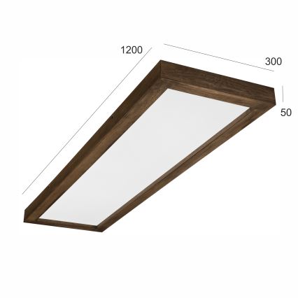 Brilagi - Luz de techo LED regulable para baño WOODY FRAME LED/50W/230V roble 120x30 cm 3000-6000K IP44 + control remoto