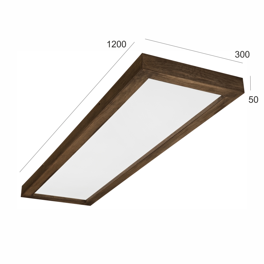 Brilagi - Luz de techo LED regulable para baño WOODY FRAME LED/50W/230V roble 120x30 cm 3000-6000K IP44 + control remoto