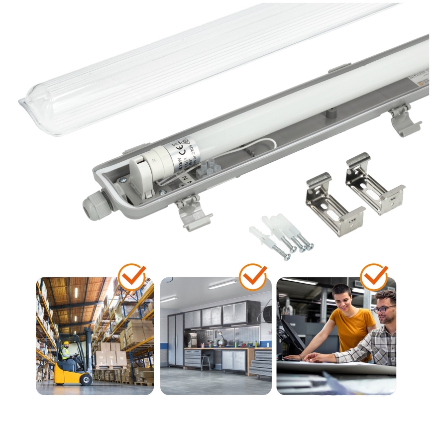 Brilagi - Lámpara técnica LED fluorescente OPTIMA T8 1xG13/18W/230V 4000K IP65 128 cm