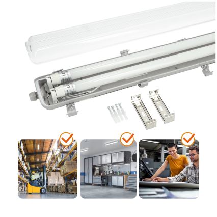 Brilagi - Lámpara técnica LED fluorescente OPTIMA T8 2xG13/18W/230V 6500K IP65 128 cm
