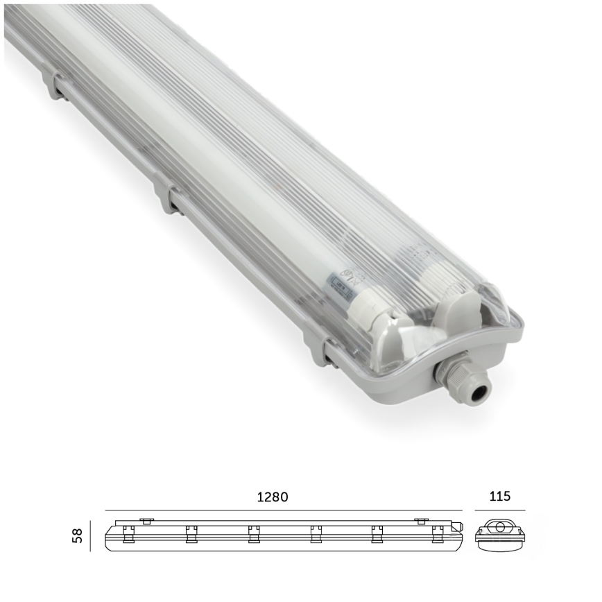 Brilagi - Lámpara técnica LED fluorescente OPTIMA T8 2xG13/18W/230V 6500K IP65 128 cm