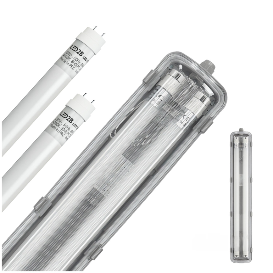 Brilagi - Lámpara fluorescente LED de alta potencia OPTIMA T8 2xG13/9W/230V 4000K IP65 67,5 cm