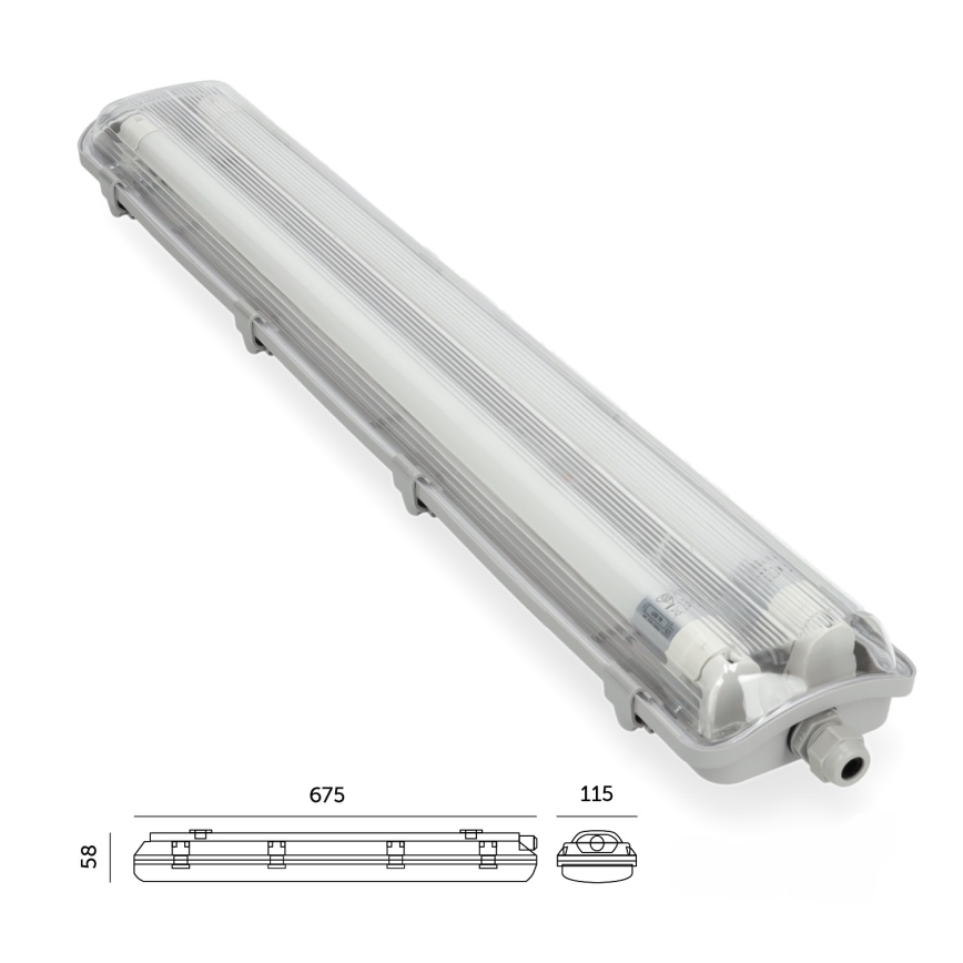 Brilagi - Lámpara fluorescente LED de alta potencia OPTIMA T8 2xG13/9W/230V 4000K IP65 67,5 cm
