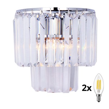 Brilagi - LED Aplique de cristal MOZART 2xE14/40W/230V cromo brillante