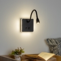 Brilagi - LED Aplique flexible MAYA Double LED/4W/230V + LED/3W negro