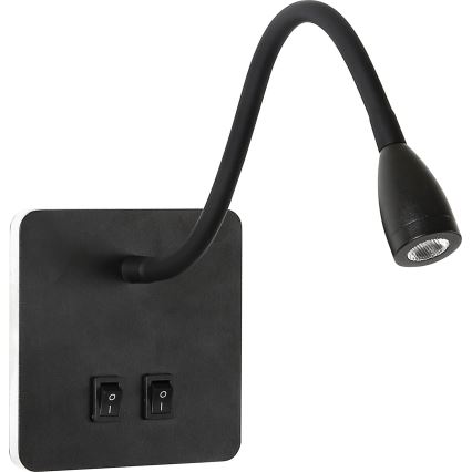 Brilagi - LED Aplique flexible MAYA Double LED/4W/230V + LED/3W negro