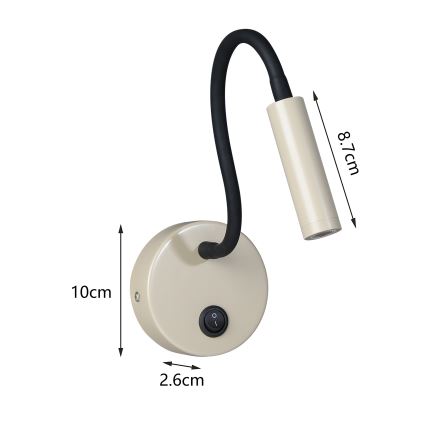 Brilagi - LED Aplique flexible MAYA LED/3W/230V 4000K beige