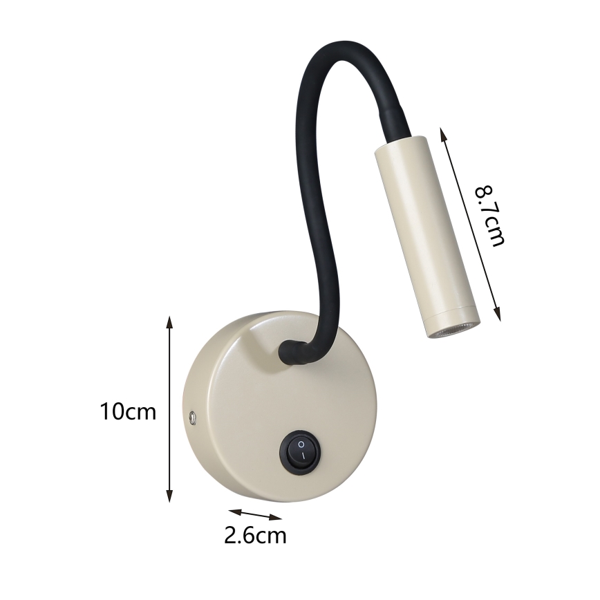 Brilagi - LED Aplique flexible MAYA LED/3W/230V 4000K beige
