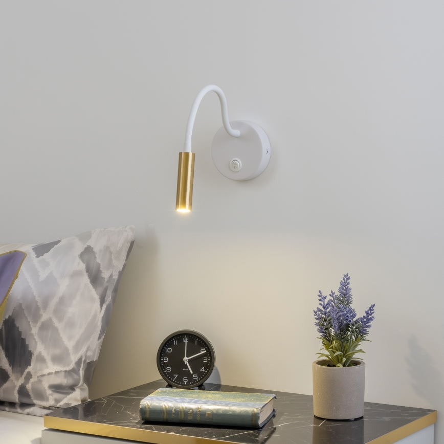 Brilagi - LED Aplique flexible MAYA LED/3W/230V 4000K blanco/dorado
