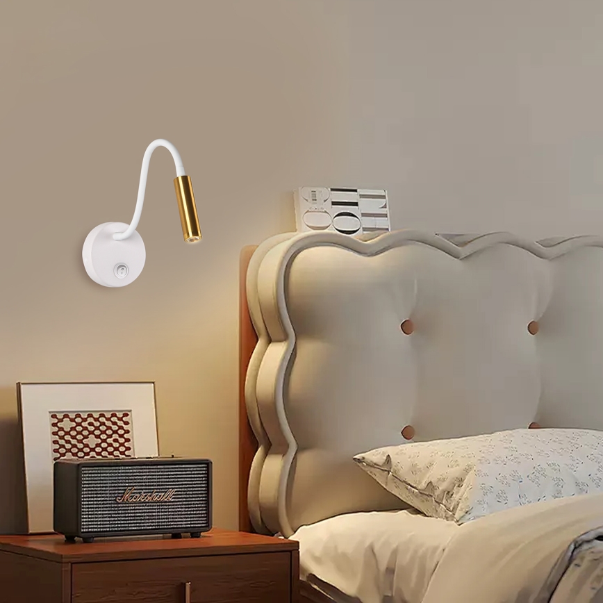 Brilagi - LED Aplique flexible MAYA LED/3W/230V 4000K blanco/dorado