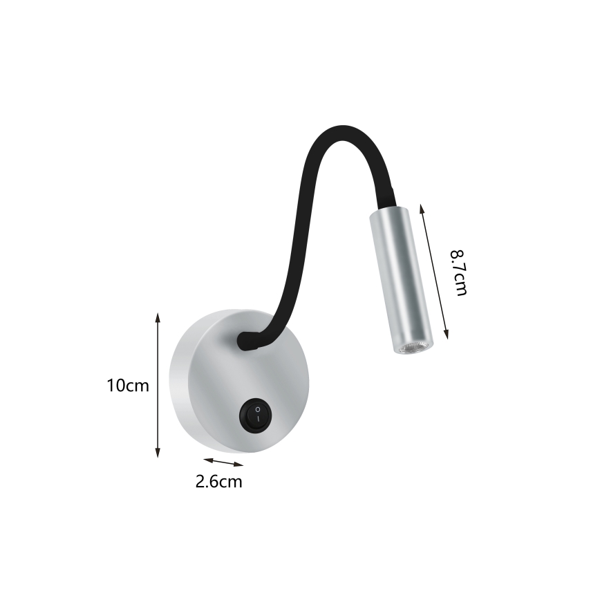 Brilagi - LED Aplique flexible MAYA LED/3W/230V 4000K plata
