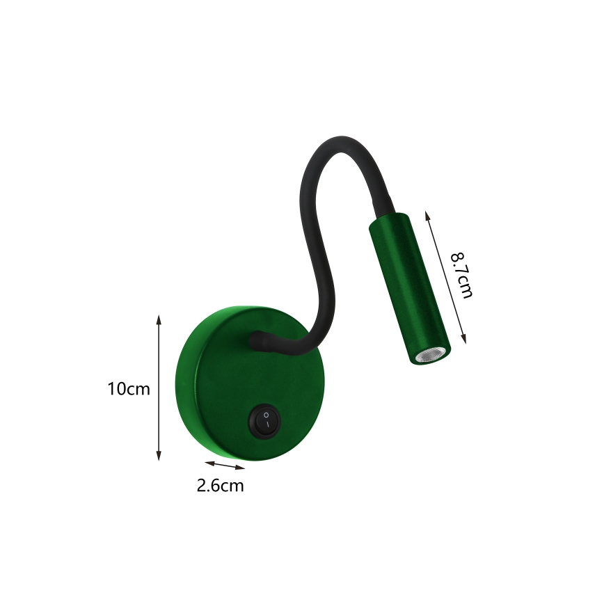 Brilagi - LED Aplique flexible MAYA LED/3W/230V 4000K Verde