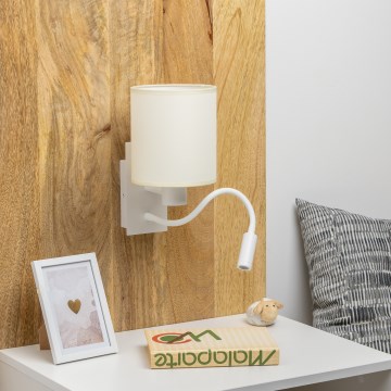 Brilagi - LED Aplique flexible NUBILA 1xE27/25W/230V + LED/3W blanco/color crema