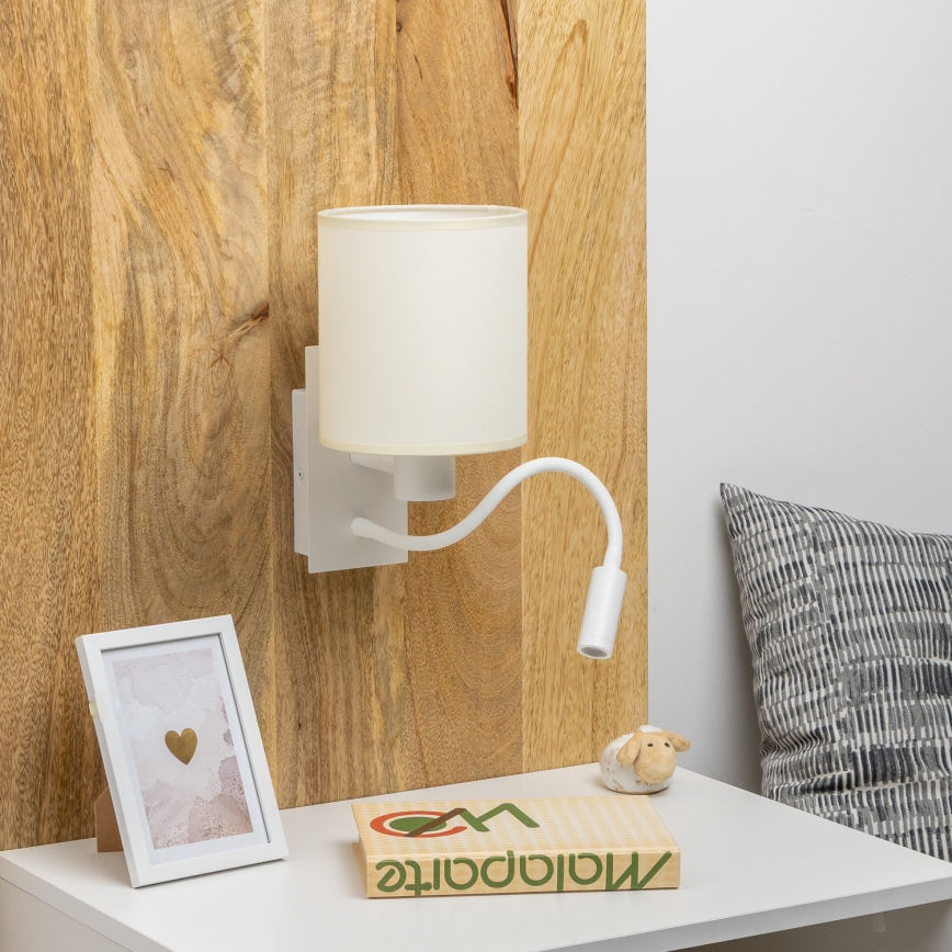 Brilagi - LED Aplique flexible NUBILA 1xE27/25W/230V + LED/3W blanco/color crema