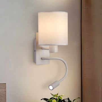 Brilagi - LED Aplique flexible NUBILA 1xE27/25W/230V + LED/3W blanco