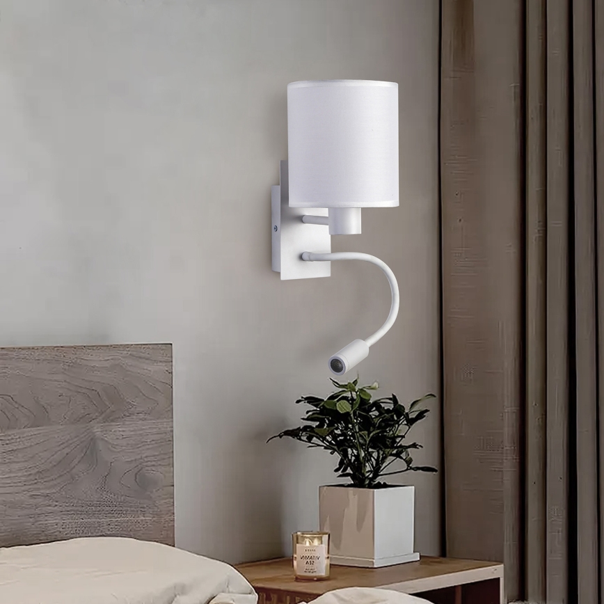 Brilagi - LED Aplique flexible NUBILA 1xE27/25W/230V + LED/3W blanco
