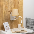 Brilagi - LED Aplique flexible NUBILA 1xE27/25W/230V + LED/3W blanco/marrón claro