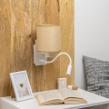 Brilagi - LED Aplique flexible NUBILA 1xE27/25W/230V + LED/3W blanco/marrón claro