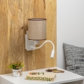 Brilagi - LED Aplique flexible NUBILA 1xE27/25W/230V + LED/3W blanco/marrón