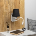 Brilagi - LED Aplique flexible NUBILA 1xE27/25W/230V + LED/3W blanco/negro