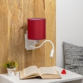 Brilagi - LED Aplique flexible NUBILA 1xE27/25W/230V + LED/3W blanco/rojo pompeyano
