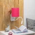 Brilagi - LED Aplique flexible NUBILA 1xE27/25W/230V + LED/3W blanco/rosa