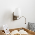 Brilagi - LED Aplique flexible NUBILA 1xE27/25W/230V + LED/3W cromo mate/blanco