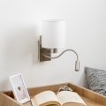 Brilagi - LED Aplique flexible NUBILA 1xE27/25W/230V + LED/3W cromo mate/blanco