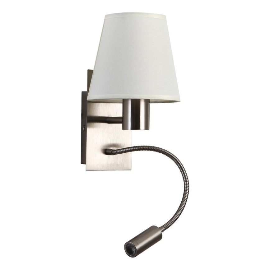 Brilagi - LED Aplique flexible NUBILA 1xE27/25W/230V + LED/3W cromo mate/color crema